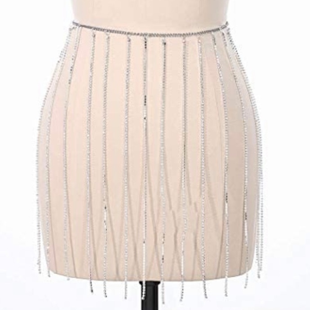 Silver body chain/belt